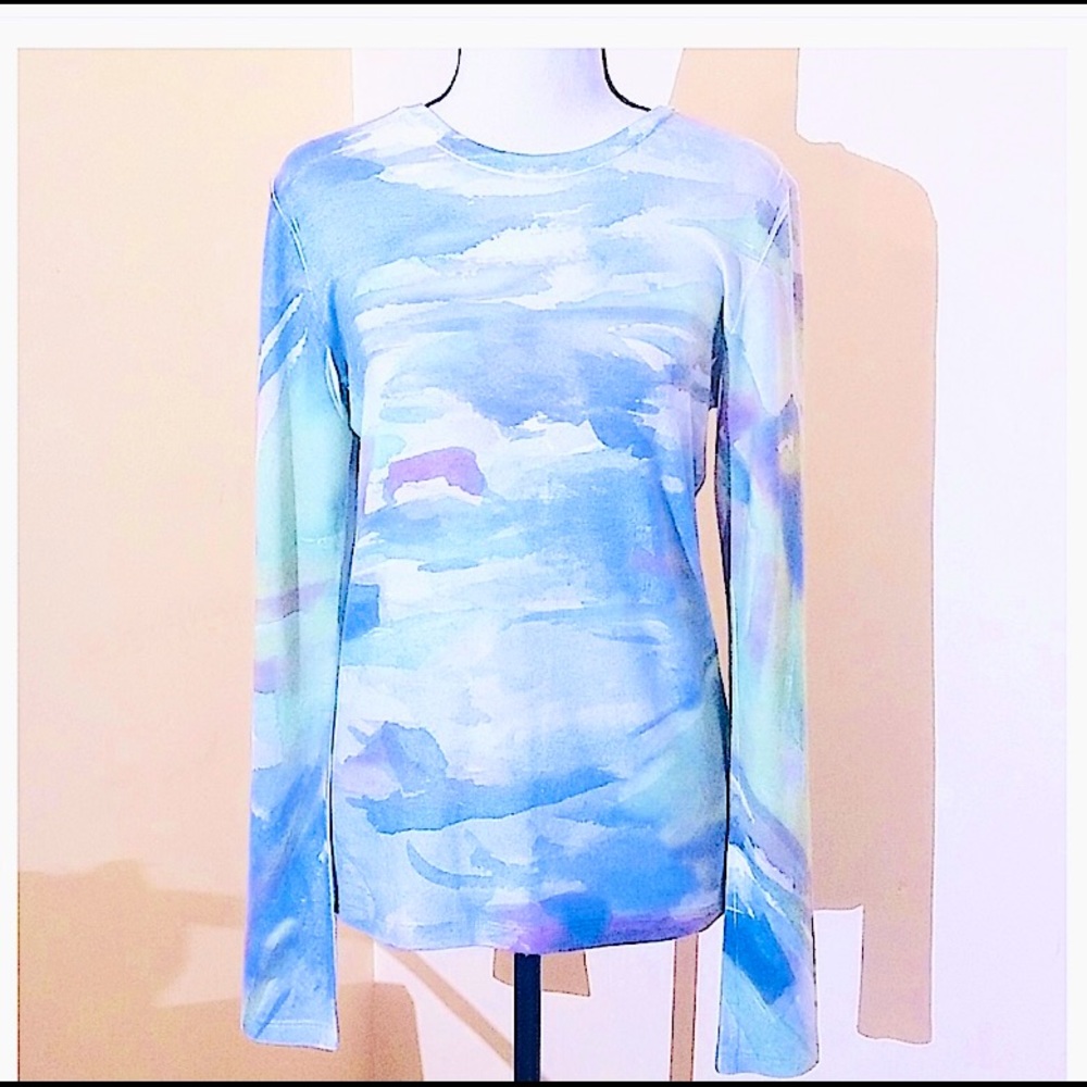 Whimsy Rose Camo Print Stretch Top Size S